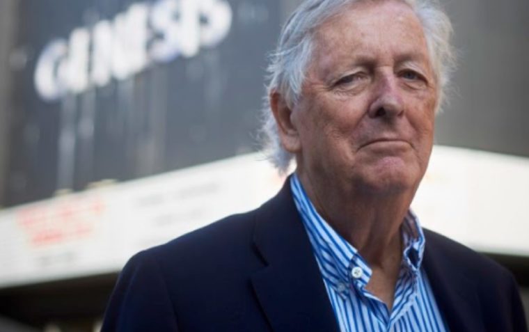 Dick Clement in 2017 outside of a cinema