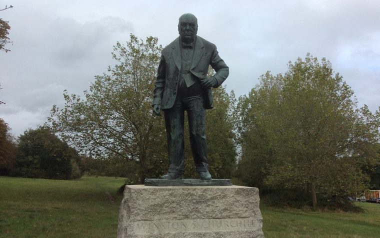 Winston Churchill statue at a park
